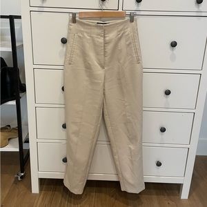 Zara High-Waisted Pants in Oyster White